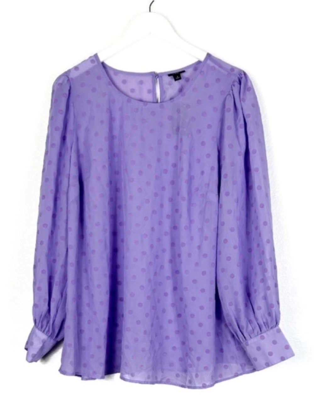 NWT Torrid sheer polka dot top Clip Dot puff sleeve Long Stem Rose Size 1 NEW